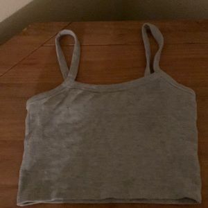 grey cute crop top with straps